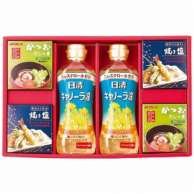 バラエティ調味料ギフト AP-BO 4226-028 キャノーラ油 だしの素 焼き塩【送料込み】【お届け不可地域：北海道・沖縄・離島】