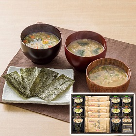 フリーズドライみそ汁＆有明味のりセット NF-BE 1219-084 簡単 みそ汁 詰合せ【送料込み】【お届け不可地域：北海道・沖縄・離島】