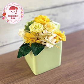 【母の日2026】ギフトアレンジメント エクラン イエロー ＨＢ34630 1853-773 花【送料込み】【二重包装不可】【お届け不可地域：北海道・沖縄・離島】【お届け日時指定不可】