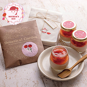 【母の日2026】完熟生いちごプリン＆今治ハンカチ・かや生地ふきんセット KJ-21820 1854-282【送料込み】【二重包装不可】【お届け不可地域：北海道・沖縄・離島】【お届け日時指定不可】