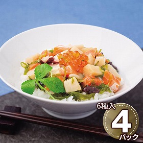 プレーリードッグ ファーム 陸奥三陸 たっぷり海鮮丼4個セット PFKD-001A 1892-852 海鮮【送料込み】【二重包装不可】【お届け不可地域：北海道・沖縄・離島】