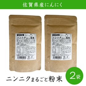 佐賀県産 ニンニクまるごと粉末60g 2袋セット【送料込み】【お届け日時指定不可】【ネコポスでお届け】