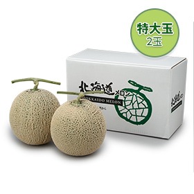 北海道 赤肉メロン 特大玉 2玉【送料込み】【二重包装不可】【お届け日指定不可】【お届け不可地域：沖縄・離島】
