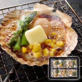 北海道産 帆立バター焼きセット (帆立片貝・コーン・アスパラ・バター)×6セット 魚介 惣菜【送料込み】【二重包装不可】【お届け不可地域：離島】