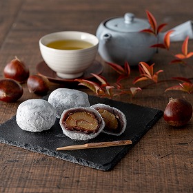 新杵堂 まるごと渋皮栗大福6個入 和菓子 スイーツ【送料込み】【二重包装不可】【お届け不可地域：離島】