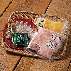 海ノ幸 3種詰合せ ふぐ刺身付き 6395-35 4824-329 魚介 ふぐ【送料込み】【二重包装不可】【お届け不可地域：北海道・沖縄・離島】