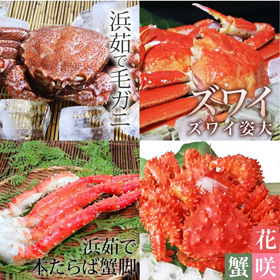 北海道 「4大蟹PLUS」(毛ガニ、タラバ、ズワイ、花咲)計2.5kg前後 【送料込み】
